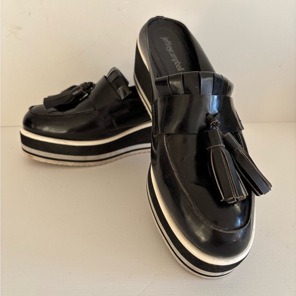 Jeffrey Campbell Belamy platform slip on tassel loafer mules women size 9 - Picture 7 of 12